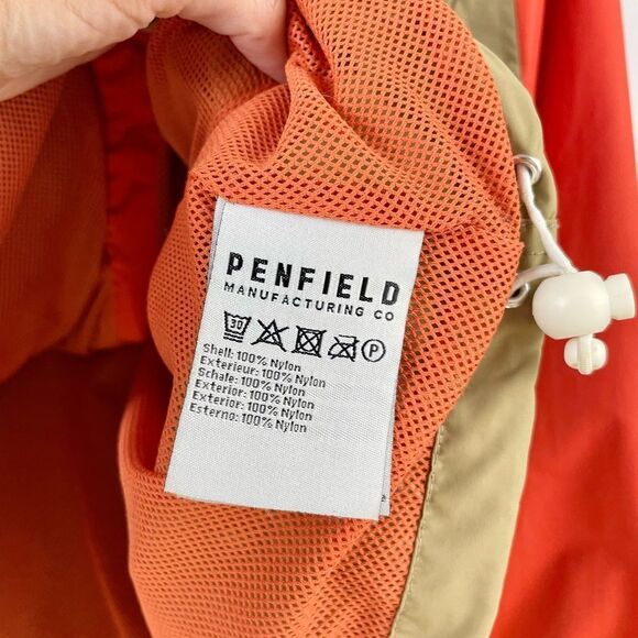 PENFIELD Colorblock Orange Tan Windbreaker Hooded Jacket Size M - Picture 7 of 9